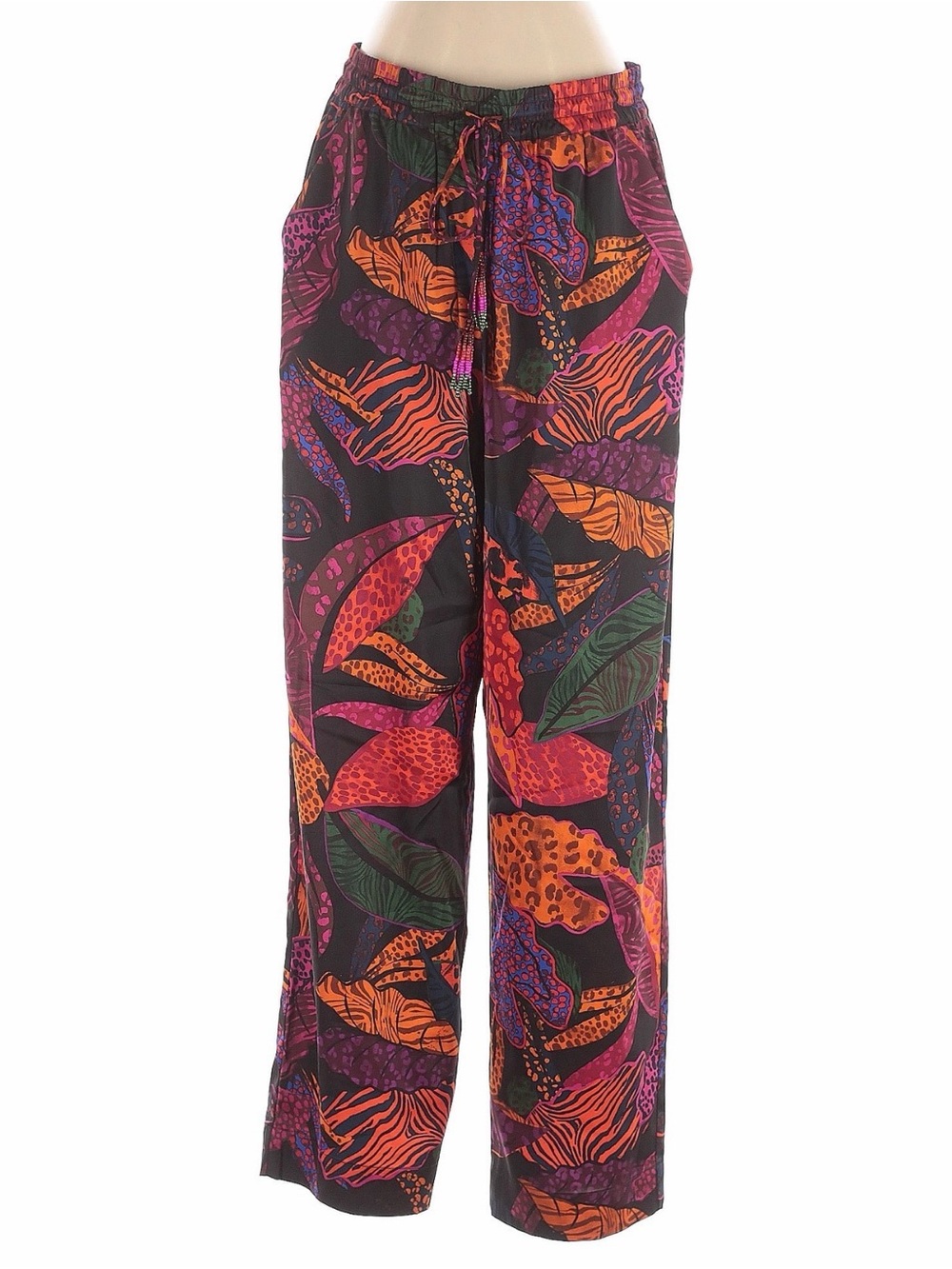 Rachel Zoe silky tropical print pants